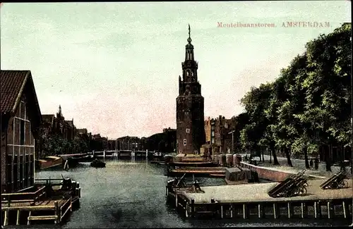 Ak Amsterdam Nordholland Niederlande, Montelbaanstoren