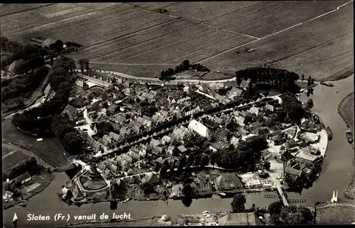 Ak Sloten Friesland Niederlande, Vanuit de lucht, Luftaufnahme