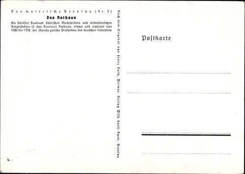 Künstler Ak Wrocław Breslau Schlesien, Rathaus, 12. Deutsches Sängerbundesfest 1937