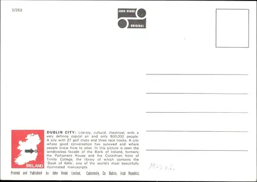 Ak Dublin Irland, Trinity College and Bank of Ireland, College Green