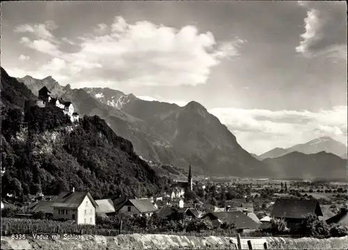 Ak Vaduz Liechtenstein, Panorama mit Schloss