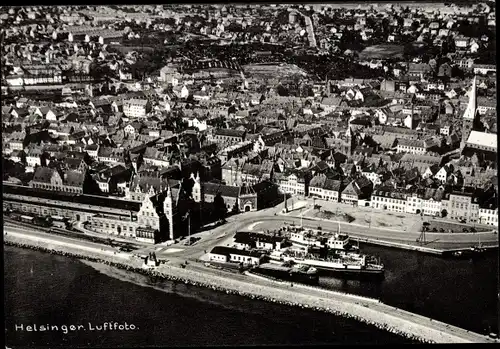 Ak Helsingør Helsingör Dänemark, Luftfoto, Fähre