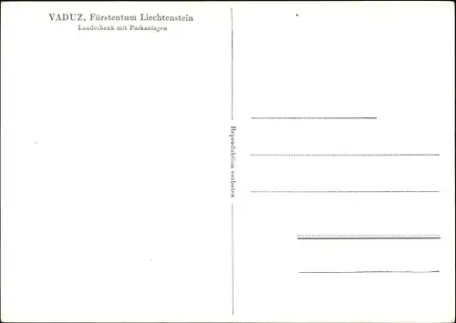 Ak Vaduz Liechtenstein, Landesbank mit Parkanlagen