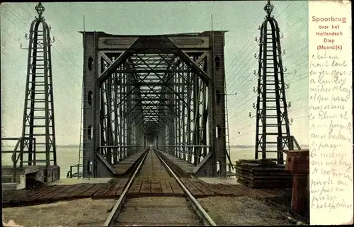 Ak Moerdijk Nordbrabant Niederlande, Spoorbrug over het Hollandsch Diep