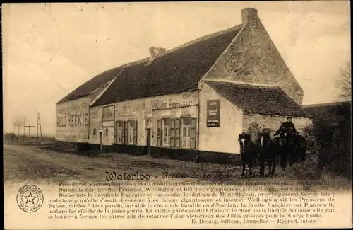 Ak Waterloo Wallonisch Brabant, Ferme, Kutsche, Cafe Restaurant Belle Alliance