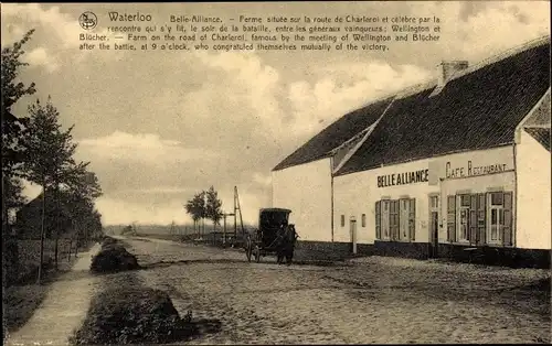 Ak Waterloo Wallonisch Brabant, Cafe Restaurant Belle-Alliance, Ferme