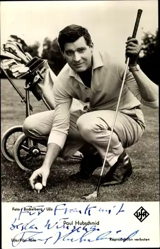 Ak Schauspieler Paul Hubschmid, Golfspiel, Autogramm