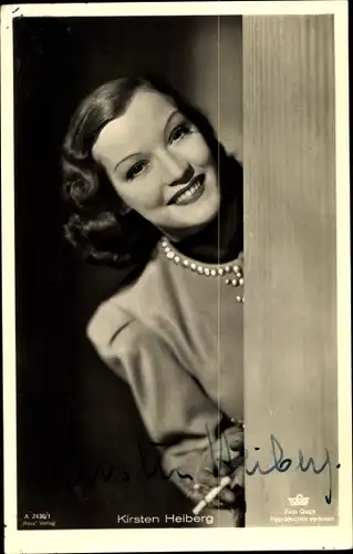 Ak Schauspielerin Kirsten Heiberg, Portrait, Autogramm