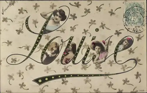 Buchstaben Ak Vorname Louise, Glücksklee, Frauen