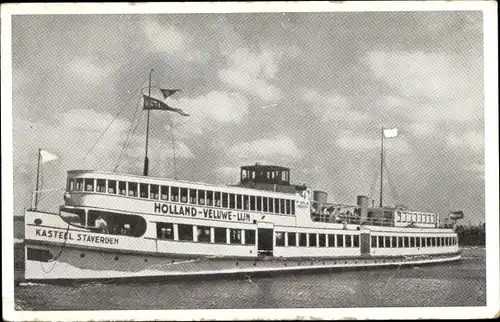 Ak Holland Veluwe Lijn, Harderwijk Amsterdam v.v. Stoomboot Mij