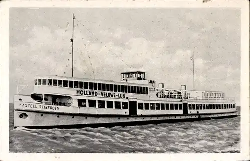 Ak Harderwijk Amsterdam Holland Veluwe Lijn, Stoomboot Mijn