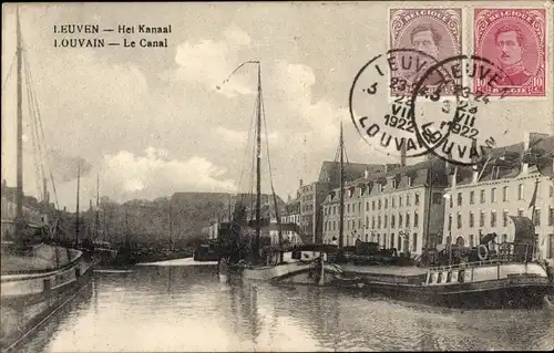 Ak Louvain Leuven Flämisch Brabant, Le Canal, Schiffe
