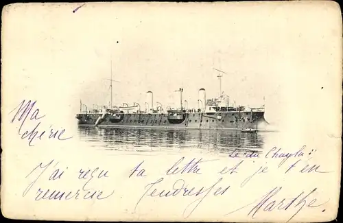 Foto Ak Französisches Kriegsschiff