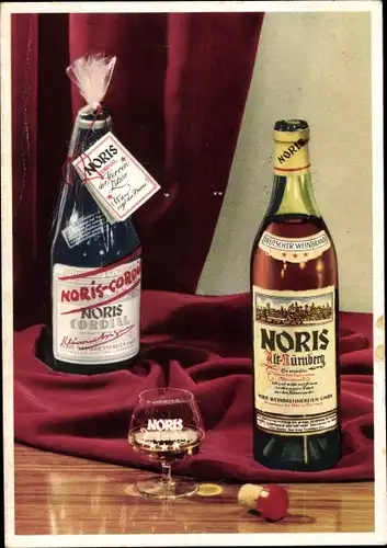 Ak Noris Cordial, der Herrenlikör, Alt Nürnberg, Weinbrand