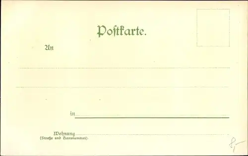 Litho Chemnitz in Sachsen, Marktplatz mit Denkmal, Passanten