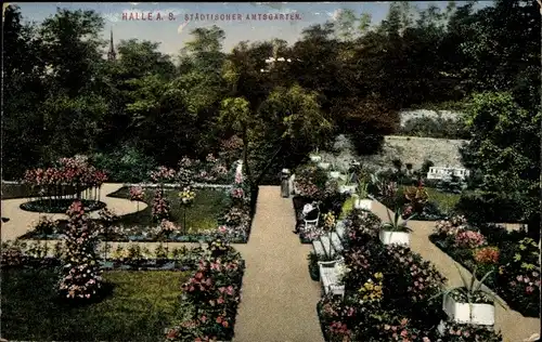Ak Halle an der Saale, Städtischer Amtsgarten