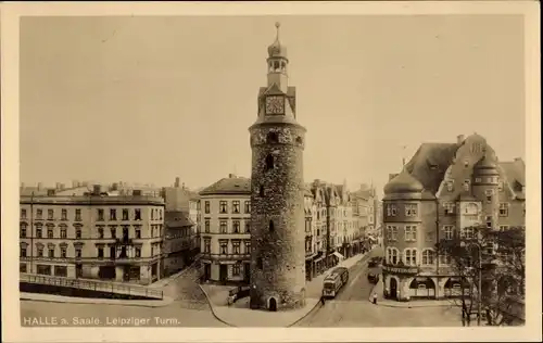 Ak Halle an der Saale, Leipziger Turm