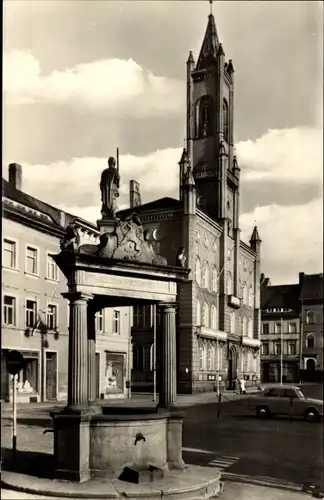 Ak Kamenz Sachsen, Platz der Befreiung, Andreasbrunnen