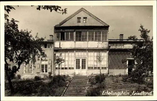 Foto Ak Pirna an der Elbe, Erholungsheim Friedland, Außenansicht