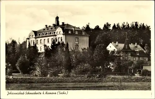 Ak Schmeckwitz Räckelwitz in Sachsen, Blick auf das Johannisbad