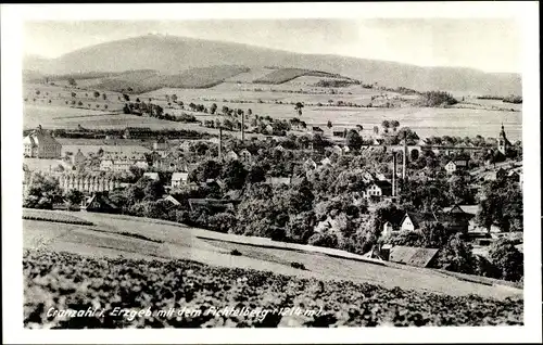 Ak Cranzahl Sehmatal im Erzgebirge, Panorama mit dem Fichtelberg