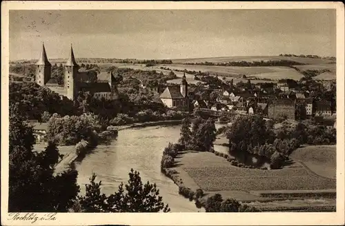 Ak Rochlitz an der Mulde, Panorama, Schloss, Kirche