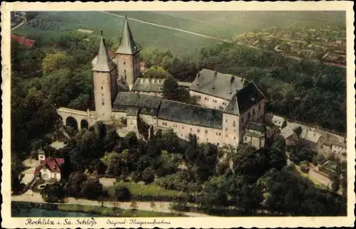 Ak Rochlitz an der Mulde, Schloss, Fliegeraufnahme