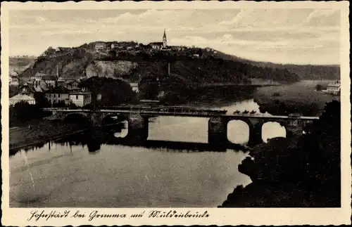 Ak Hohnstädt Grimma in Sachsen, Teilansicht mit Muldenbrücke