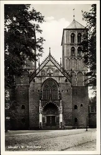 Ak Münster in Westfalen, Dom-Portal