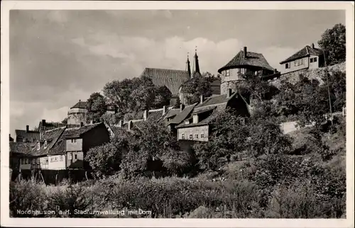 Ak Nordhausen in Thüringen, Stadtumwallung und Dom