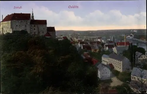 Ak Colditz in Sachsen, Teilansicht, Schloss