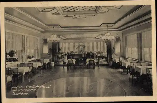 Ak Colditz in Sachsen, Hotel Waldschänke, Speisesaal, Tanzfläche