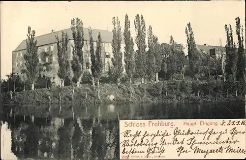 Ak Frohburg in Sachsen, Schloss, Haupteingang