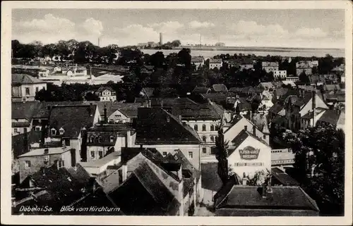 Ak Döbeln in Mittelsachsen, Blick vom Kirchturm über die Stadt