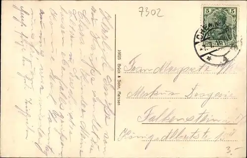 Ak Hartha Sachsen, Panorama mit Kirche