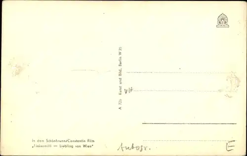 Ak Schauspielerin Lucie Englisch in Fiakermilli, Liebling von Wien, Autogramm