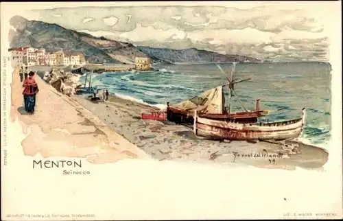 Künstler Litho Wielandt, Manuel, Menton Alpes Maritimes, Scirocco