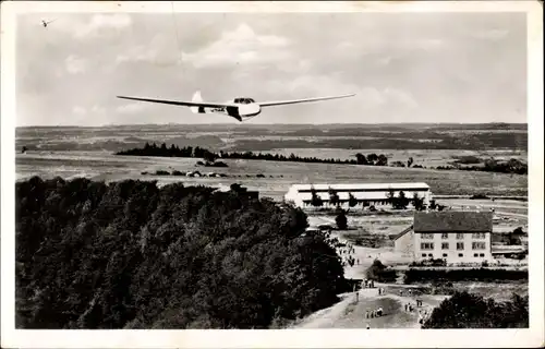 Ak Schwäbisch Gmünd in Württemberg, Berggasthof-Segelfliegerlager Hornberg, Segelflugzeug