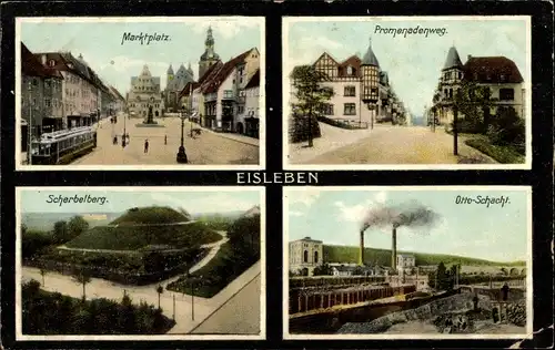 Ak Lutherstadt Eisleben, Marktplatz, Promenadenweg, Otto-Schacht, Scherbelberg