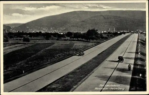 Ak Reichsautobahn Mannheim Heidelberg