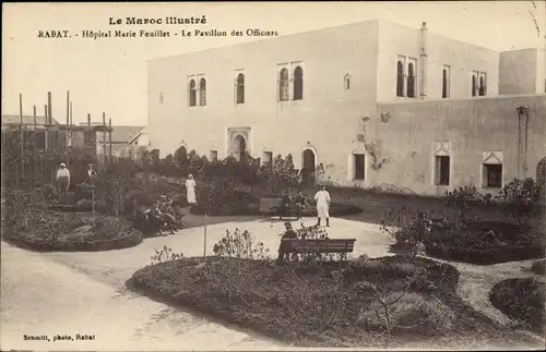 Ak Rabat Marokko, Le Maroc illustre, Hopital Marie Feuillet, Le Pavillon des Officiers