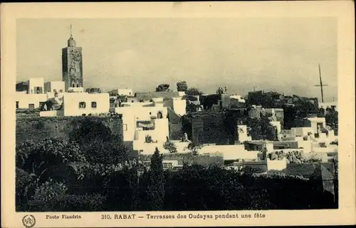 Ak Rabat Marokko, Terrasses des Oudayas pendent une fete