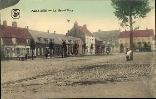 Ak Messines Mesen Westflandern, Marktplatz