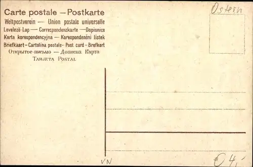 Ak Glückwunsch Ostern, Eier in Schachtel, Taube, Veilchen