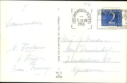 Ak Friesland Niederlande, Fries Landschap, Rinder, Windmühle