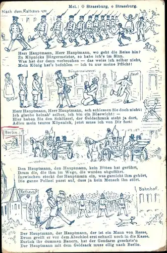 Lied Ak Hauptmann von Köpenick, Nach dem Rathaus, Herr Hauptmann, wo geht die Reise hin