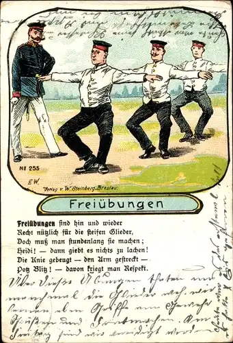 Litho Freiübungen sind hin und wieder recht nützlich für die steifen Glieder, Soldaten