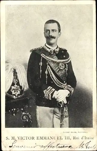 Ak Victor Emmanuel III, König von Italien, Portrait in Uniform