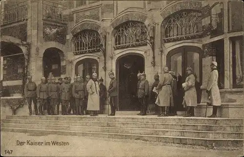Ak Kaiser Wilhelm II. im Westen, Deutsche Soldaten in Uniformen, I WK