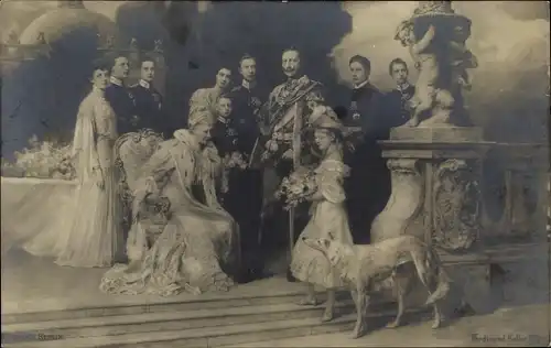 Künstler Ak Keller, Ferdinand, Preußisches Kaiserhaus, Wilhelm II, Kaiserin Auguste Viktoria